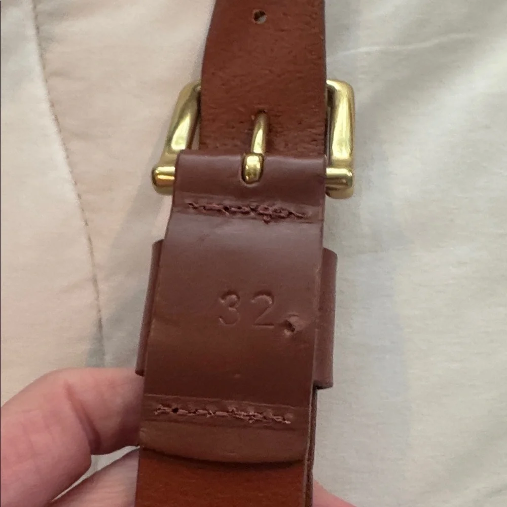 Winchester brown leather belt with solid brass buckle